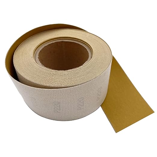 220 Grit Hook and Loop Sandpaper Roll, 2-3/4" X 20 Yard Aluminium Oxide Hook-and-Loop Backed Sand Paper Emery Cloth for Wood Furniture Finishing Metal Sanding Polishing and Woodworking