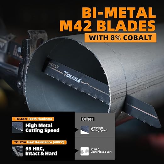 TOLESA Bi-Metal Sawzall Blades Metal Cutting 6 Inch 18 TPI, 10 Pack Reciprocating Saw Blades for Pipes, Profiles, Medium & Thin Sheet Cutting