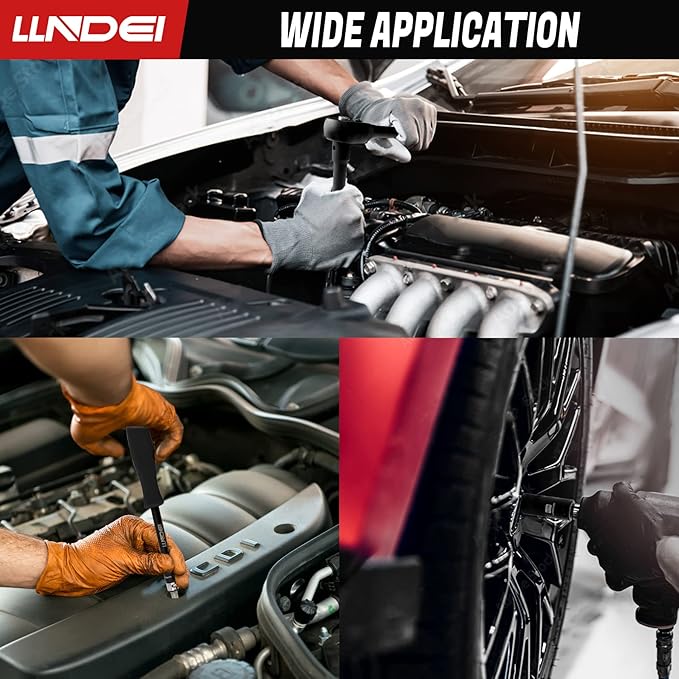 LLNDEI 3/8?쒭rive Impact Socket Set,Standard SAE(5/16 to 3/4-Inch) Metric Size(8-22mm), 95 Piece, CR-V Steel Deep&Shallow Kit, Adapters, Ratchet Handle, Screwdriver Bit Set, Spark Plug Socket, 6 Point