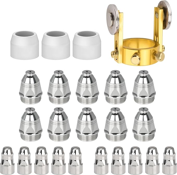 bestarc P-80 Plasma Cutter Torch Consumables, 24Pcs 1.5mm Cutting Torch Nozzle Tips Electrode Kits, For BTC800DP Plasma Cutter