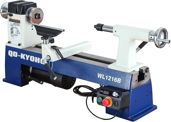 12" X 16-1/2" Wood Lathe Machine竊똙ariable-Speed 250-3200 RPM Digital Display Power Wood Lathes竊?/4HP,120V 1PH Wood Turning Lathe,VSR Woodworking Lathe For Precision Woodworking Projects