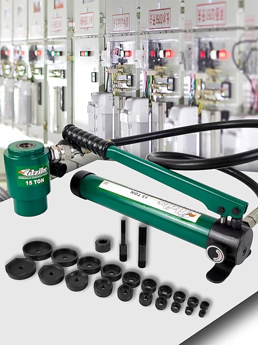 Hydraulic Knockout Punch Electrical Conduit Hole Cutter Set KO Tool Kit 1/2 to 4 inch