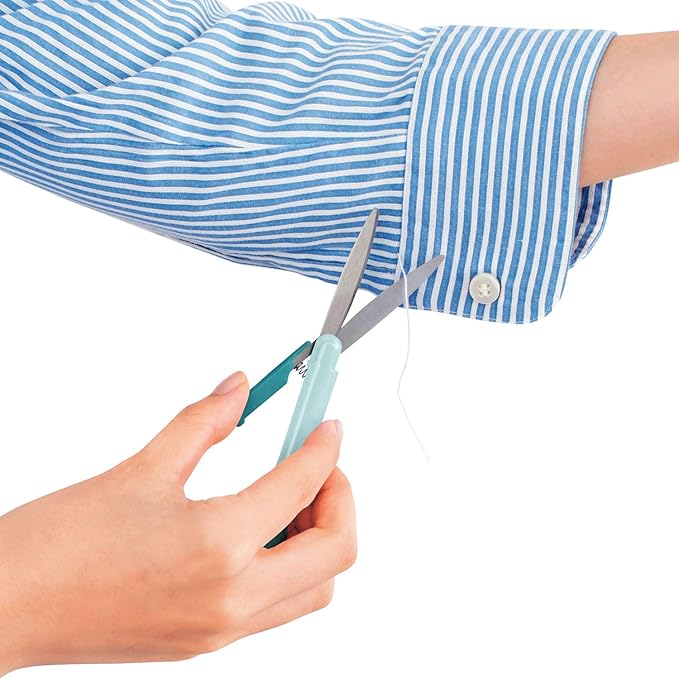 Plus Pen Style Non-Stick Compact TSA Twiggy Scissors with Cover, Turquoise