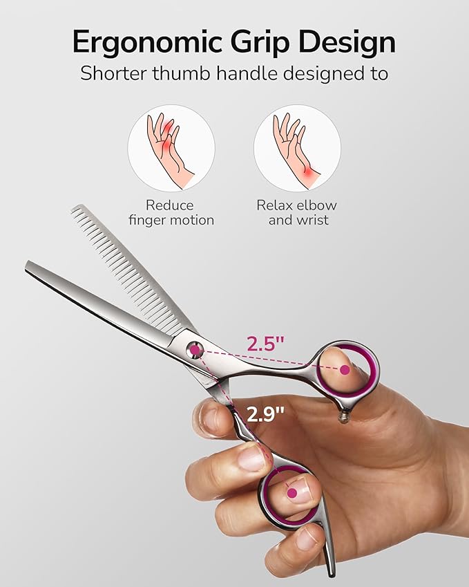 ULG Hair Thinning Scissors Professional Barber?셲 Texturizing Teeth Shears for Hairdressing, Salon and Home Use Thinning Shears for Hair Cutting, Made of Japanese Stainless Steel, 6.5 inch