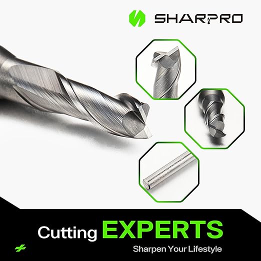 3MM End Mills 4MM Shank, 2 Flute Carbide Square Endmill with AlCrN Coated, Upcut Spiral CNC Router Bits for Alloy Steel, Metal and Stainless Steel