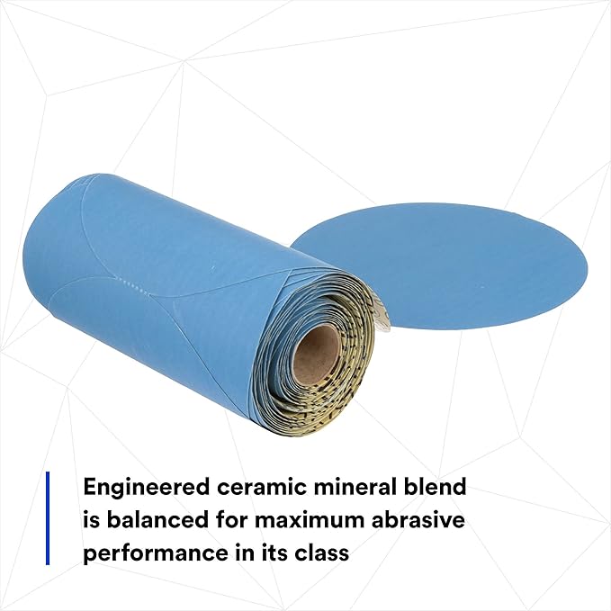 3M Stikit Blue Abrasive Disc Roll, 36211, No Hole, 6 in, 400+ Grade, Pack of 100, Automotive Sanding Discs for Coating Removal, Body Repair, Auto Sanding, Primer Sanding
