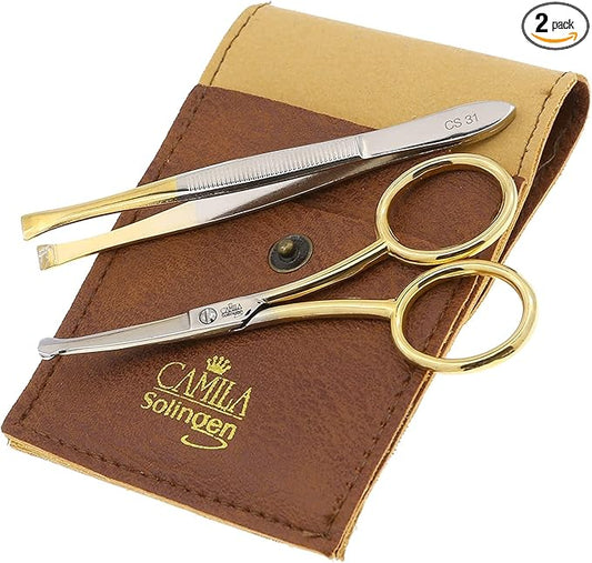 CSK1 Nail Scissors and Tweezer Kit, Perfect Pedicure Manicure Set for Men and Women, Ideal Pedicure Tools and Skin Tag Remover Tools - Kit contains Sharp Scissors and Grooming Tweezers