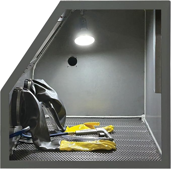 Skat Blast TP Tools USA 2846FP Abrasive Sandblast Sandblasting Cabinet with HEPA Vacuum, 46" W x 28" D x 28" H Work Area, Made in USA