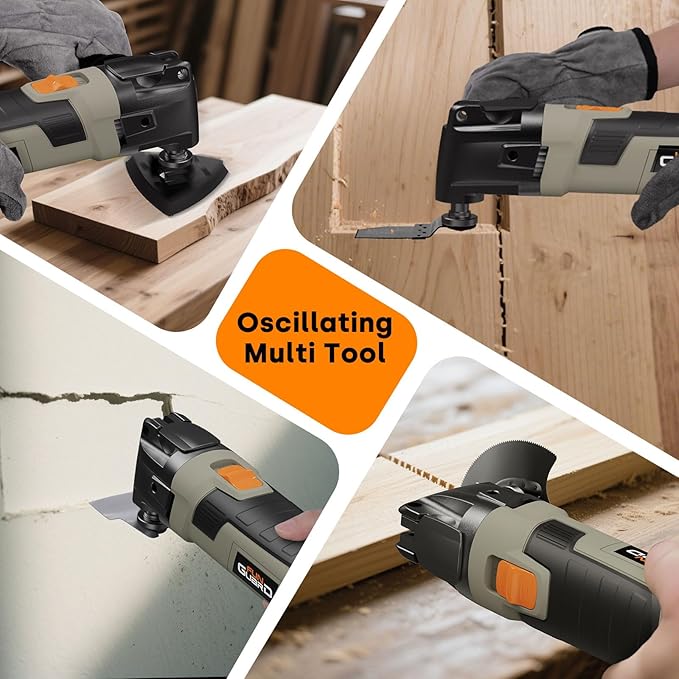 Oscillating Tool 300W, 6 Variable Speeds 22000 OPM Electric Corded Multi-tool with 3.5째Oscillation Angle, Quick Change Blade System,30pcs Accessories for Cutting, Sanding, Grinding, Scraping