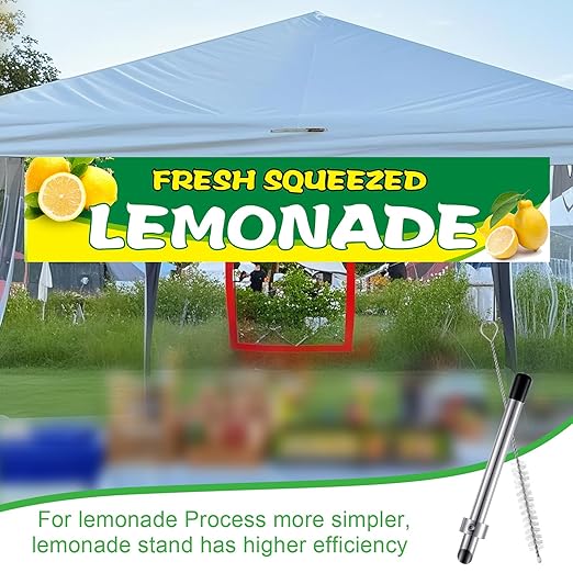 Lasnten 1 Pack Straw Puncher for Plastic Lids Lemonade Cups, Stainless Steel Straw Hole Puncher Punching Tools for Cafe Drinks Fresh Squeezed Lemonade Stand Supplies (6.3 Inch,Black)