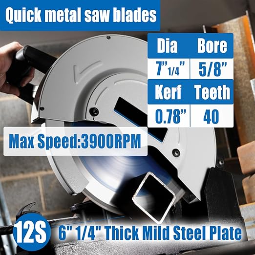 7-1/4 Metal Cutting Circular Saw Blade, Replacement for Evolution 7-1/4 Metal Cutting Saw Blade,Compatible with Evolution EVOSAW180HD | Rage-B | EVOSAW185HD | S185CCS | RAGE4 Saw,7-1/4 Inch 40 Teeth