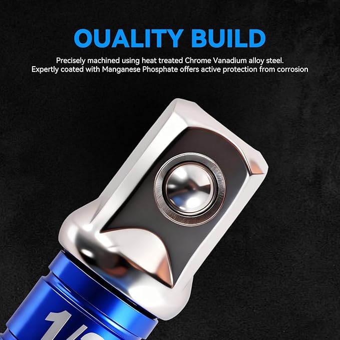 3PCS Hex Shank to Square Heavy Duty Socket Adapter Set, Impact Grade Drill Socket Adapter (1/4", 3/8", 1/2"), Anti-Slip Detent Ball, drill Attachments for Power Drill & Impact Driver