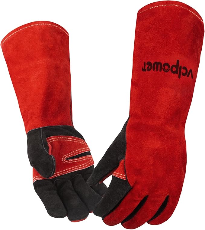16 Inch Welding Gloves Heat Resistant 932째F for BBQ,Oven,Grill,Fireplace MIG,TIG,Stick Welding,Forging,Animal Handling(2XL)