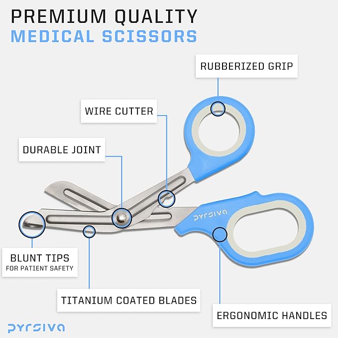 Trauma Shears ??7.5" Titanium-Coated Stainless Steel Bandage Scissors for Nurses, EMTs & Doctors | Professional Medical Shears for First Responders & Wound Care