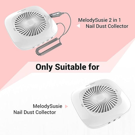 MelodySusie Nail Dust Collector Replacement Filter 6 Pack, Reusable Dust Filter for MelosySusie Nail Dust Collector Vacuum Fan Dust Collector Extractor Electric Dust Suction Machine