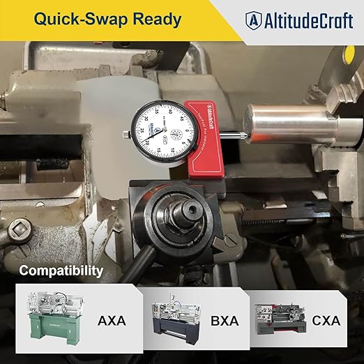 Precision Lathe Tool Post Indicator Holder, Dial Indicator (.0005"), CNC Machining Alignment Tool, for Quick Change Tool Post Systems
