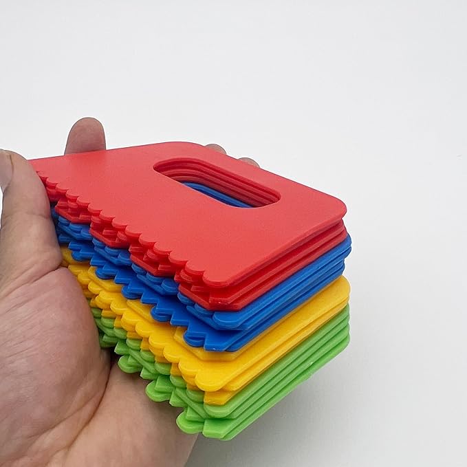 Lependor Plastic Scrapers Kit, 16Pcs Paint Scraper Tool for Arts Crafts Scraping Knife Pottery Painting Tools Drawing Acrylic Putty - 16 Packs