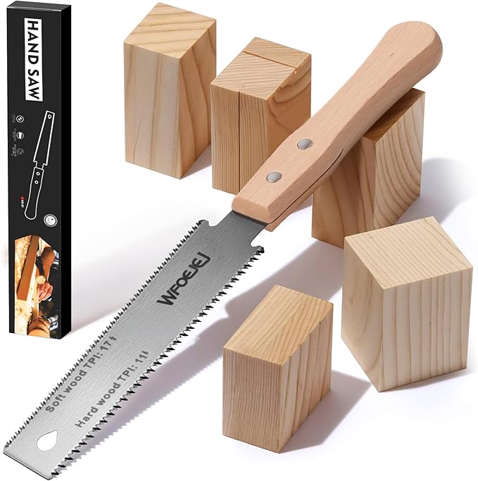 6 Inch Japanese Pull Saw，Hand Saw Woodworking Tools，Wood Handle, Sharp & Lightweight for Woodworking
