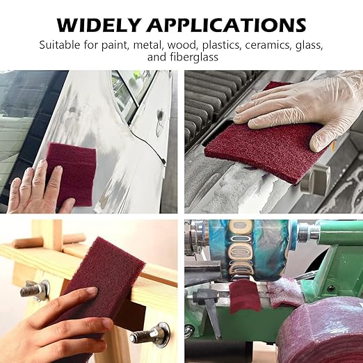 Maroon General Purpose Scuff Pads, Scuffing, Scouring Pad, Sanding, Paint Primer Prep Scratch - Surface Preparation Pad Car Auto Body Woodworking 7447-Premium, 5 Inches * 7-1/2 Feet