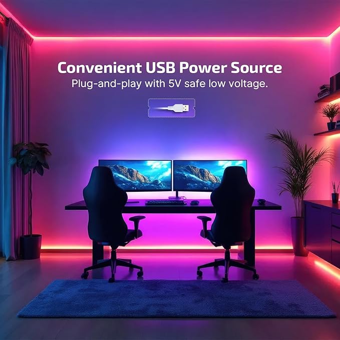 OLIGHT Ostrip 16.4ft RGB LED Strip Light, Smart App Control, Music Sync, DIY Color Modes, for Bedroom, Gaming, TV, Home Decor