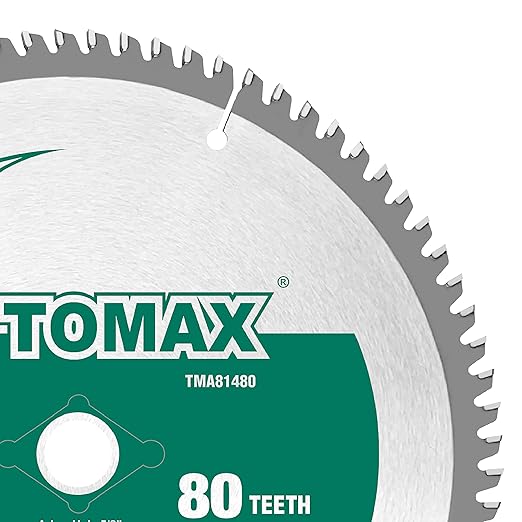 TOMAX 8-1/4-Inch 80 Tooth TCG Thin Aluminum and Non-Ferrous Metal Saw Blade with 5/8-Inch DMK Arbor