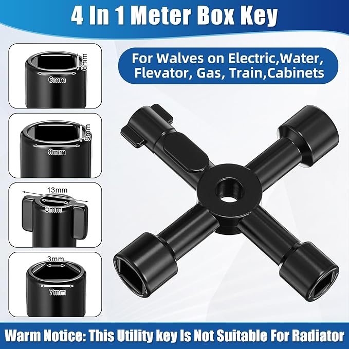 Lanties 5 Pcs Angle Stop Wrench Kit Plumbing Tool, Compression Sleeve Puller for 1/2" Compression Fitting Ferrule Puller Removal Tool for 1/2" Copper Tubing 4-way Multi-functional Utility Key(Blue)