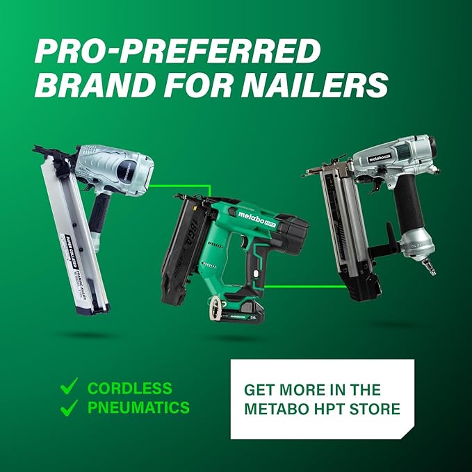 Metabo HPT Framing Nailer, Pro-Preferred Pneumatic Power Nailers in Framing Tools, Powerful Tool With Tool-less Depth Adjustment & Claw Tip, 21° 3-1/2" Plastic Collated Nails, NR90AC5