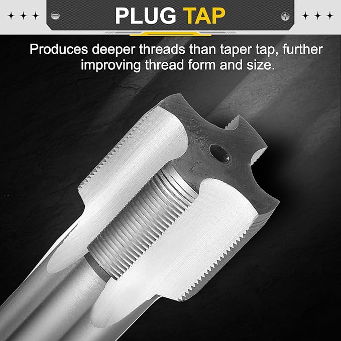 uxcell Hand Plug Tap M29 x 1 H2 Metric Thread Plug Style Taps Straight Flute Screw Tapping Threading Tool High Speed Steel HSS6542