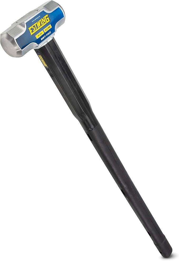 Estwing 6 lb Soft Face Sledge Hammer - 36" Indestructible Handle, Shock-Absorbing Grip, Overstrike Resistant