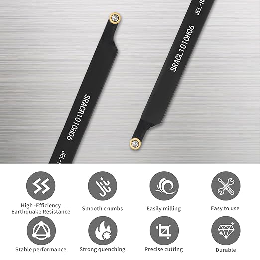 3/8"10mm Indexable Lathe Turning Tool12Pcs Kit- 2Pcs Metal Lathe Tools Holder Set with 10Pcs Round Carbide Insert Turning Inserts for Turning Grooving Boring Threading Cutting