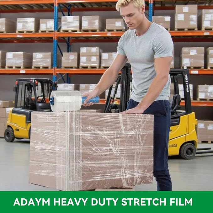 Stretch Film Shrink Wrap Roll - 5" x 1200' - 80 Gauge 600% Stretch Self-Adhering 5 inch Mini Plastic Wrap for Moving, Packing, Shipping, Furniture & Pallet Stabilization(12 Rolls)