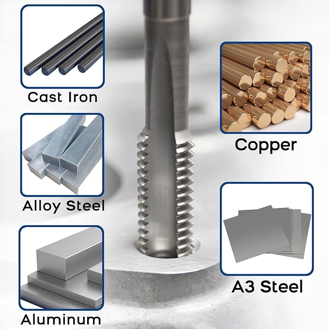 Burkit M14 X 1 Thread Tap Right Hand, HSS M14 x 1.0 Straight Fluted Machine Tap