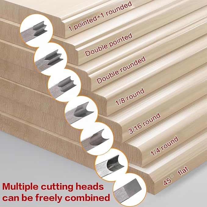 Chamfer Plane, Handheld Planers with Auxiliary Locator and 7 Blades, Woodworking Hand Planer Suitable for Quick Edge Trimming of Wood, Black, ZBD-0BA-QQK764