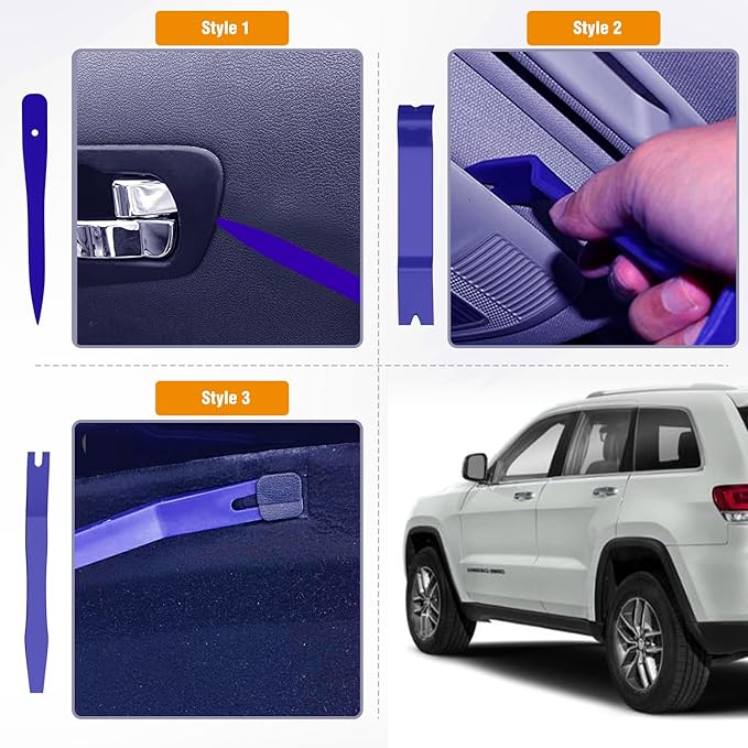 GOOACC 6PCS Auto Trim Removal Tool Kit No-Scratch Tool Kit for Car Audio Dash Window Molding Fastener Remover Tool Kit-Blue