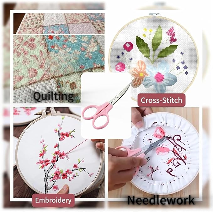 4-3/4" Sharp Curved Tip Needlework Cutter Applique Embroidery Scissors (Pack of 2)