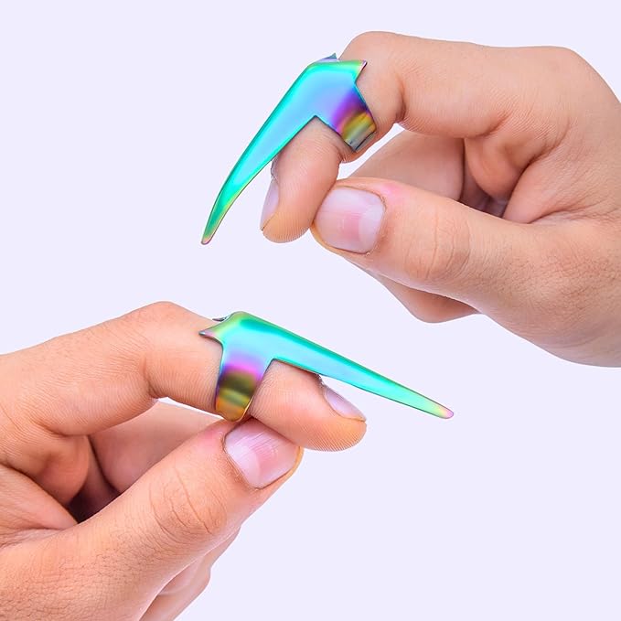 SIVOTE 2PC Pro Hair Parting & Sectioning Tool Set - Stainless Steel Straight & Curved Hair Separator Rings for Precise Styling and Extensions (Multi Color)