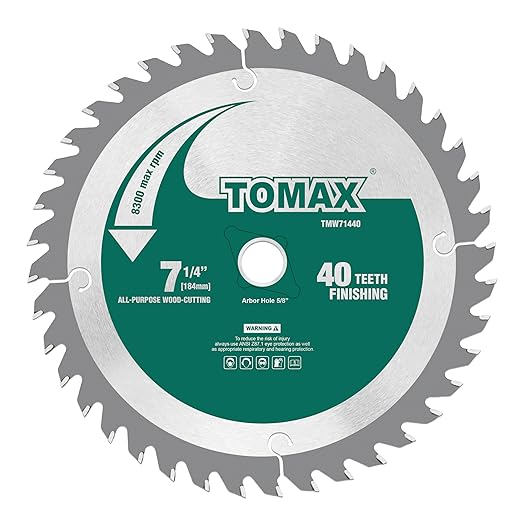 TOMAX 3 Pack Combo 7-1/4 Inch Circular Saw Blades with 5/8" Arbor, TCT ATB 24T Framing, 40T Crosscutting, 60T Finish Saw Blade for Various Wood Cutting