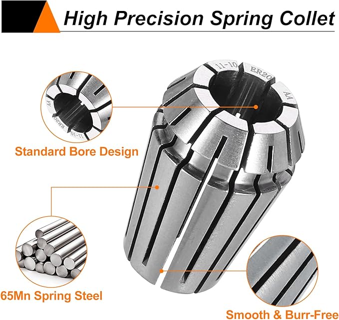 HARFINGTON Spring Collet Chuck ER20 11mm 65Mn Spring Steel Precision Router Collets for CNC Engraving Milling Lathe Tool