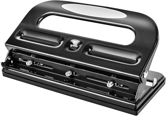 Amazon Basics 3-Hole Punch, 30 Sheet Capacity, Pack of 6, Black