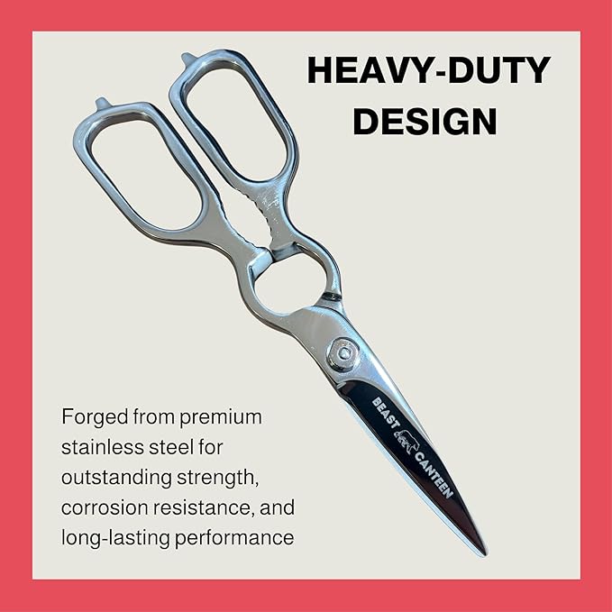 Kitchen Scissors ??Heavy-Duty All-Stainless Steel Shears with Forged 3Cr14 Blades, Come-Apart Design, Rust-Resistant Electropolished Finish, Multi-Purpose Nutcracker & Bottle Opener