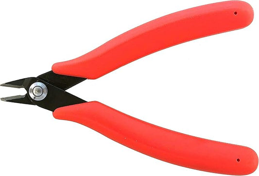 The Beadsmith Heavy Duty Side Cutter, 5 inches (127mm) with red Comfort Grip Handle and no Spring, Tool for Jewelry Making, Electronics or Micro Mechanics