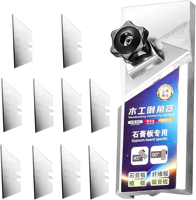 Plasterboard Chamfering Tool - 14.1x5.5x2.2cm Drywall Chamfer Tool, Versatile Aluminum Alloy V Planer | Multi-Functional Anti-Slip Edge Chamferer For Plasterboard Cutting Plumbing Conduit Work