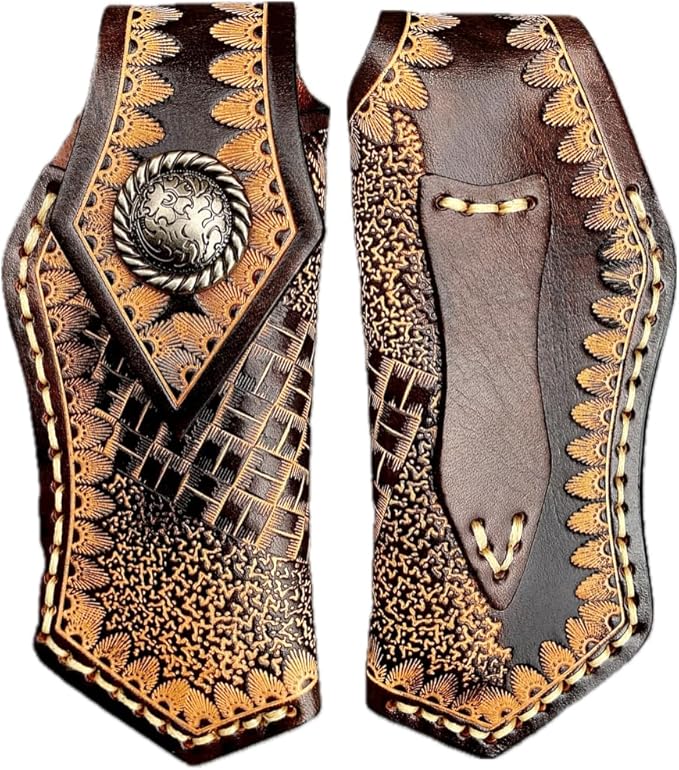 TACTICAL GEARZ Damascus Pocket Knife, Custom Carved Rosewood Handle, Includes Custom Leather Sheath (Timber XT)