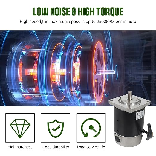 RATTMMOTOR ZYT83-10S Brushed Lathe Motor 120W 110V 2500RPM, M10 Shaft Brushed DC Spindle Motor for Metal Lathe Machine Replacement Part Accessories CJ0618