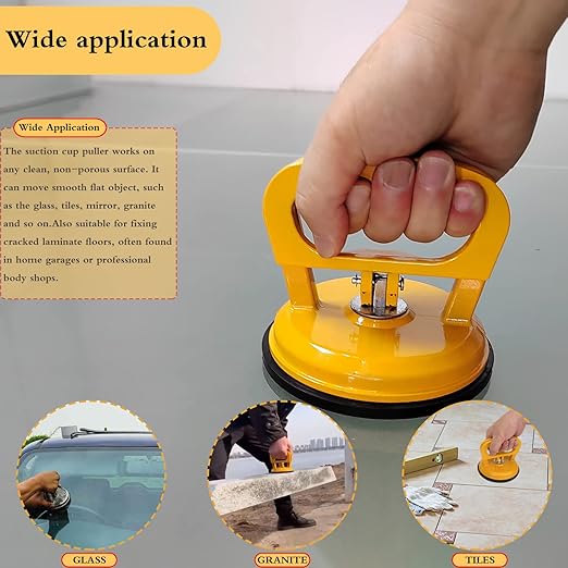 ASDFGHT Glass & Tile Suction Cup Lifter, Heavy Duty Aluminum, for Lifting Moving Glass, Tiles, Mirror, Granite, Fix Gap Laminate Floors (2Pack)