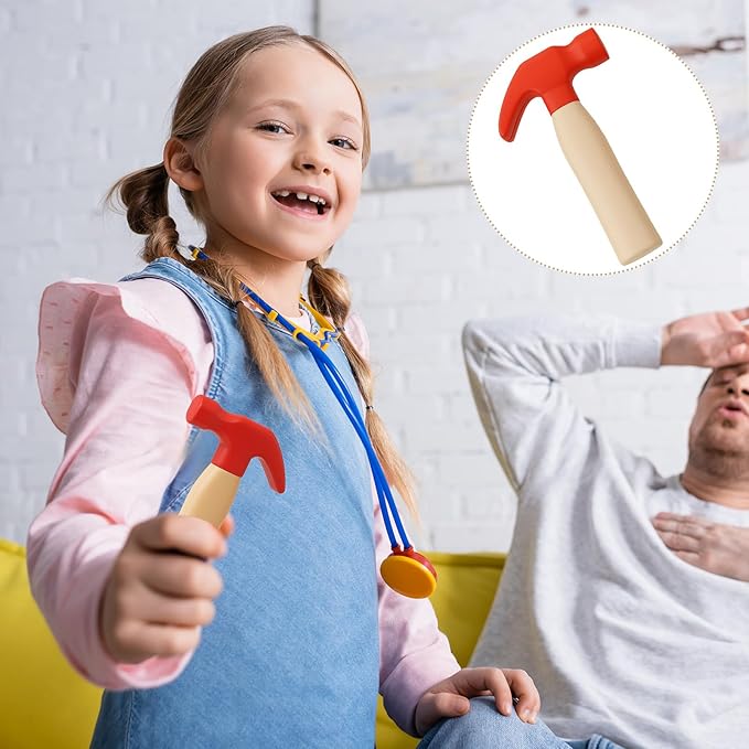 Zhanmai 2 Pcs Toy Foam Hammer, Simulation Hammers, Christmas Stocking Stuffers to Release Anxiety, Classroom Educational Toy for Teens and Toddlers (Red)