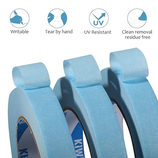 KIWIHUB Light Blue Painters Tape,1 inch x 60 Yards - Medium Adhesive Masking Tape for Painting,Labeling,DIY Crafting,Decoration and School Projects