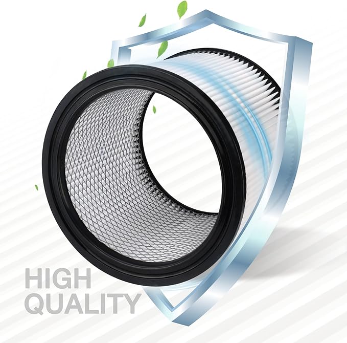 Shop-Vac High Performance 90398 Cartridge Filter, Fits Most 4 Gallon and less Shop-Vac Wet/Dry Vacuums, High Efficiency Nanofiber Filtration Paper, PET and Reusable, 2 Pack