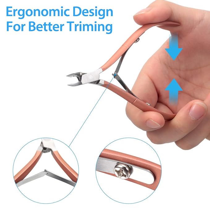 Mudder 3 Packs Cuticle Nippers Cutter Tool Stainless Steel Nail Cuticle Trimmer Remover with Pointed Blade Scissors Pedicure Manicure Tool for Fingernails Nails Care and Toenails(Rose Gold)
