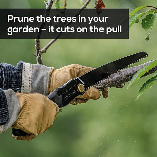 Nordic Pruning Saw for Gardening & Folding Saw Bushcraft - Arnvik - 8 Teeth per Inch - 8 in Hardened SK5 Steel Blade for Wood - For Cutting Trees in Your Garden or Firewood when Camping